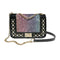Chic Modern Versatile Party Holiday Shiny Sequins splicing Pearl Revet Fold Cover Crossbody Bags