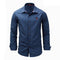 Man Lapel Collar Long Sleeves Solid Color Cotton Shirt