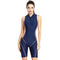 High Quality Women Professional Sports Pattern Blocking Color Sleeveless Racing Swimwear