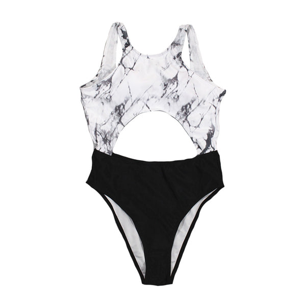 Fashion Women Summer New Arrival Unique Design Blocking Hollow Out One-piece Swimwear