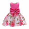 Girl Princess Latest Children Dress Designs Big Bowknot Frontside Sleeveless Cotton Floral Print Dress