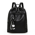 Casual Fashion Little Bear Pendant Multifunction Division Pockets Large Capacity PU Leather Backpacks