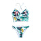 New Fashion Leaves Print Hot Sale Strap Conservative Pattern Summer Beach Two-pieces Swimwear