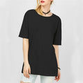 Lady New Arrival Solid Color Simple Style Plus Size O-Neck Split Cool Girl T-shirts