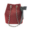 Women Graceful Style Creative Geometry Shape Shiny Metallic Cotton Material Bowknot Decorated Crossbody Bucket Bag