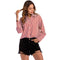 Female New Fashion Stripes Style Lapel Loose Single Breasted Long Sleeves Blouses