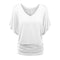 Lady Simple Style Loose Solid Color V-Neck Short Sleeves Blouses