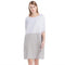 Women Comfortable Design Casual Loose Solid Color Linen Three-Quarter Sleeves Dress