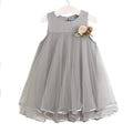 Kids New Arrival Sleeveless Gauze Cotton Princess Dress With Flowers