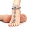 Lady Creative Butterfly Shape Inlay Imitation Gemstones Beach Vacation Alloy Anklet