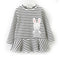 Kids New Fashion Stripes Style Long Sleeves Rabbit Printed  Princess Dress
