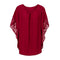 Latest Design Fashion Elegant Loose Elastic Lace Splicing Batwing Sleeve Long Tops