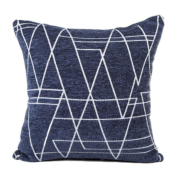 Chenille Square Single Side Irregular Geometric Lines Printed Practical Cushion Covers Without Insert