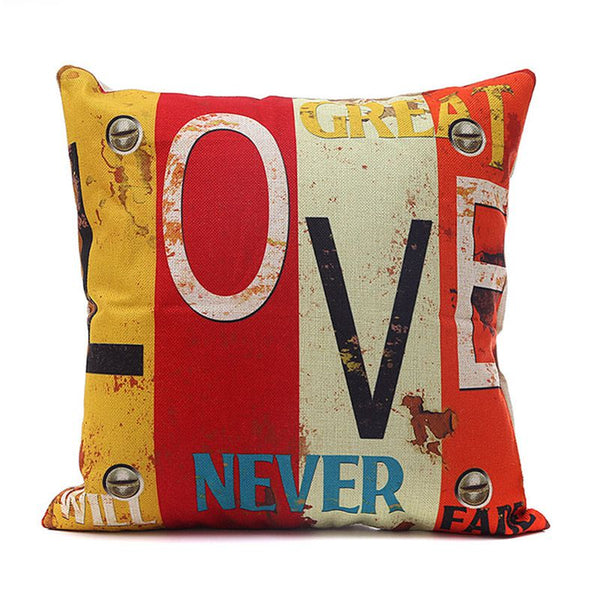 Breathable Linen LOVE HOME Series Single Side Digital Printing Vintage  Cushion Covers Without Insert