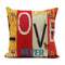 Breathable Linen LOVE HOME Series Single Side Digital Printing Vintage  Cushion Covers Without Insert