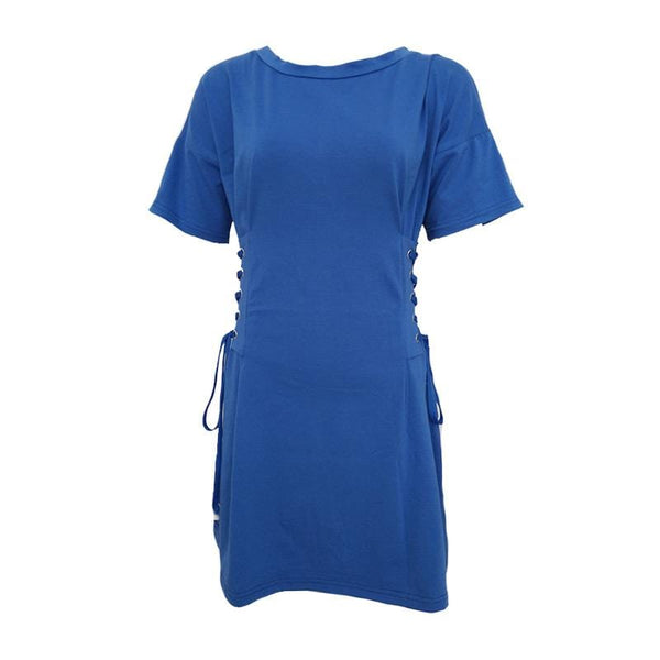 Women Hot-Selling Style Popular Vacation Pattern Pleated Hem Short Sleeves Dress