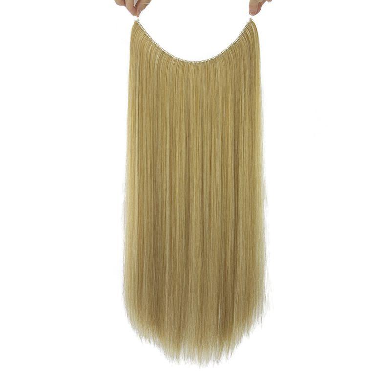 Women Daily Makeup Long Straight Seamless Hair Extensions Synthetic Wigs