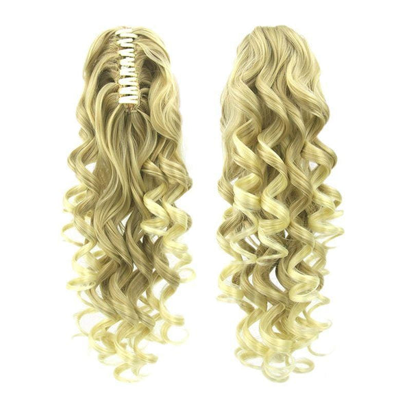 Women New Design Elegant Water Wave Ponytail Wigs Hair Extensions With Claw