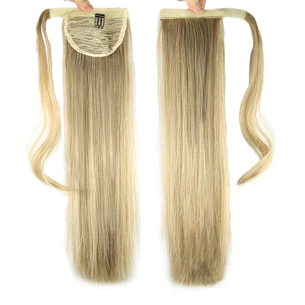 Fashion Women Extra Long Size Straight Style Wrapped Hair Extensions Wigs With velcro