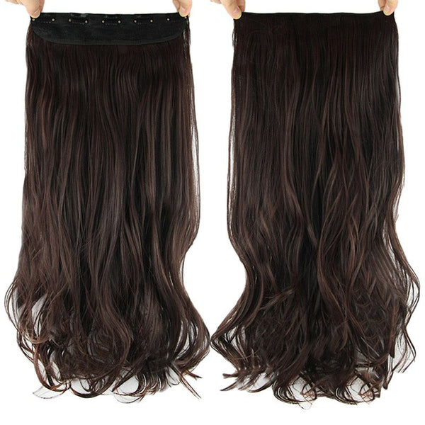 Elegant Women Daily Makeup Long Wavy Hair Synthetic High Temperature Fiber Clip-in Wigs