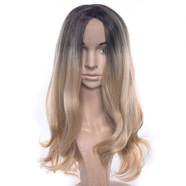 Women Graceful Style High Temperature Fiber Synthetic Gradient Color Blond Hair Wigs