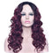 Elegant Mature Women Trendy Medium-length Curly Black Wine Red Gradient Hair Wigs
