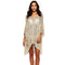 Woman Sexy Style Crochet Flowers V-Neck Irregular Sun-protection Beach Dress Pattern Cover-Ups