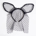 Woman New Arrival Party Cat Ears Shape Hairband Lace Small Dots Party Headband With Veil