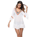 Female Hot Sale Ethnic Style V-Neck Sun-protection Beach Flouncing Cover Ups