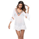 Female Hot Sale Ethnic Style V-Neck Sun-protection Beach Flouncing Cover Ups