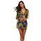 Female New Arrival Sunflowers Printed Half Sleeves Sun-protection Bikini Beach Cover Ups