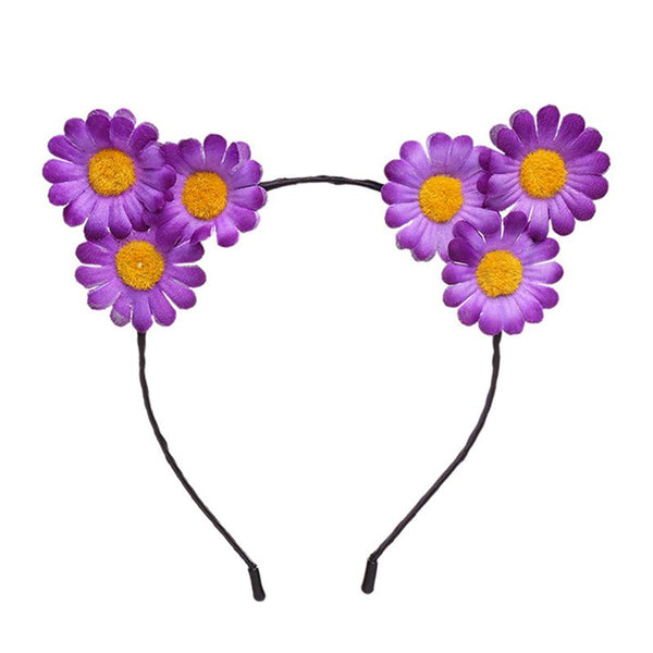 Female New Arrival Bohemia Style Little Sunflower Cat Ears Shape Party Hair Accessories