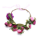 Female Bohemia Style Seaside Vacation Rose Flowers Garland Photograph Bridal Head Accessories