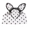 Female New Arrival Fashion Sexy Style Lace  Dots Printed Cat Ears Festival Party Headband With Veil