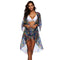 Lady New Fashion Flowers Printed Sun-protection Sexy Irregular Swimsuit Cover Ups