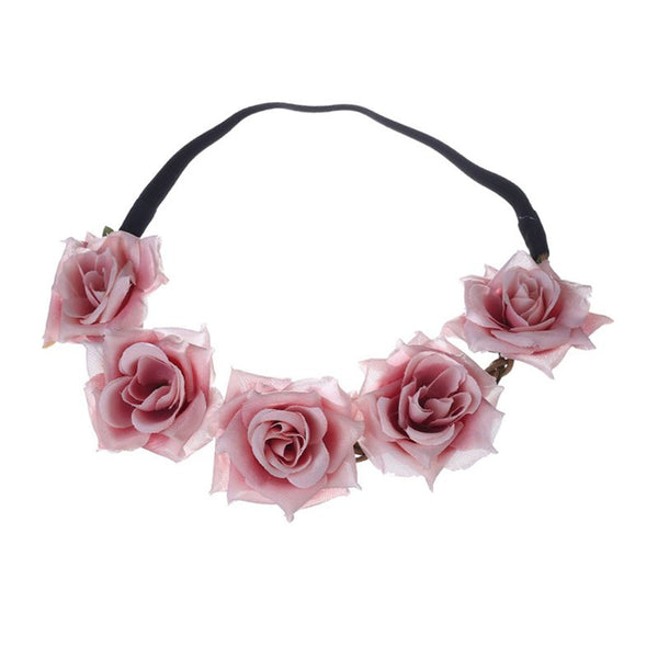 Female New Fashion Fresh Rose Flowers Hair Accessories Seaside Vacation Photograph Headband