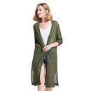 Woman New Arrival Solid Color Thin Loose Irregular See Through Sun-protection Split Knitwear