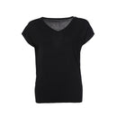 Female Solid Color Sexy Style V-Neck Loose Thin Cool Short Sleeves Knitted Blouses