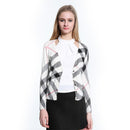 Female Trendy Style Plaids V-Neck Single Breasted Slimming Long Sleeves Cardigan