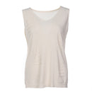 Lady Solid Color Simple Style V-Neck Hollowed Out Thin Loose Knitted Tank Tops