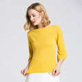 Lady New Arrival Hot Sale Solid Color Flare Sleeves Slimming Thin Knitted Blouses