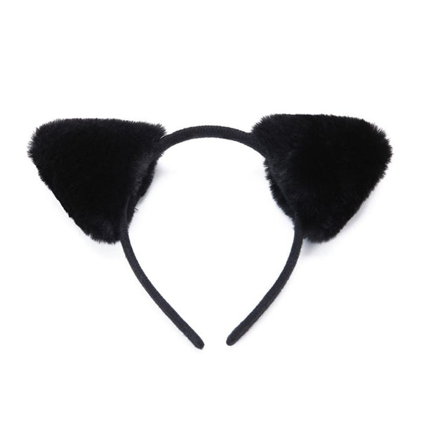 Latest Style Black White Plush Cat Ears Festival Party Hair Accessories Sexy Headbands