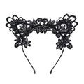Fashion Style Black White Lace Floral Pattern Dance Party Sexy Cat Ears Headbands
