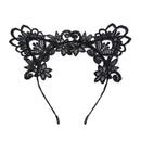 Fashion Style Black White Lace Floral Pattern Dance Party Sexy Cat Ears Headbands