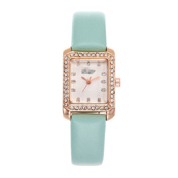 Luxury Trendy Rhinestone Rectangle Shape Dial Womens Wrist Clock Dress Watches Relojes Hombre