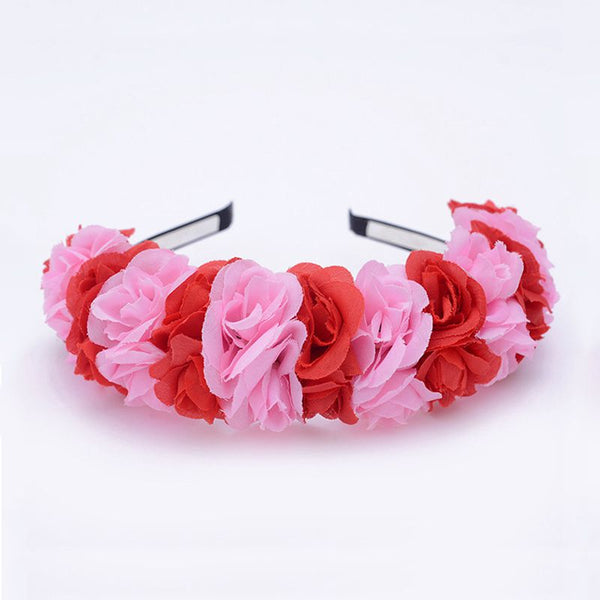 Cloth Colorful Artificial Floral Wreath Bride Bridesmaid Wedding Party Holiday Photo Boho Style Headbands