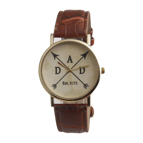 Creative Vogue "ADD" Personality Symbols Round Dial Vogue College Style Leather Wrist Watches