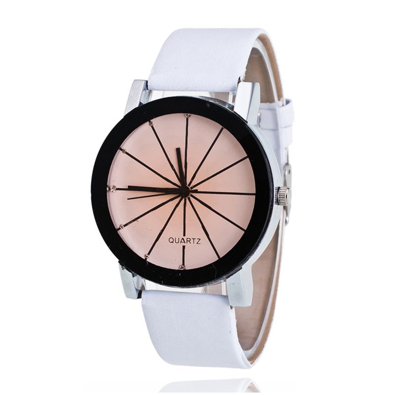 Casual Simple Vogue Large Dial Imitation Crack Band Buckle Quartz Watches For Unisex Lovers