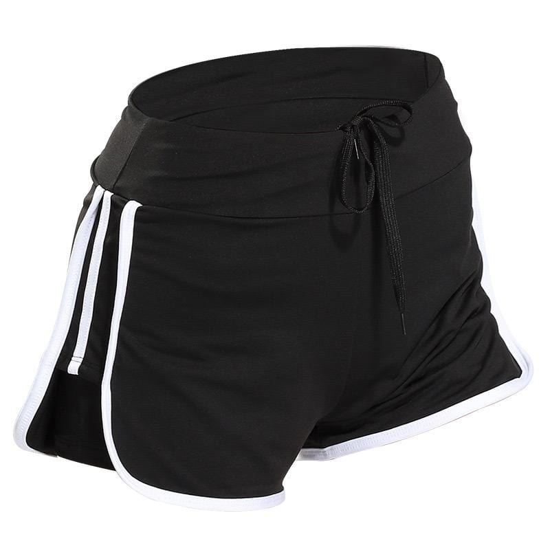 Simple Classic Fashion Stripes Lace-up Waist Sports Fitness Gym Short Pants Design Shorts For Women