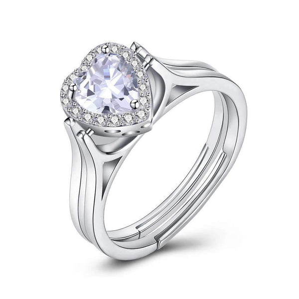 New Bride Wedding Jewelry Luxury 925 Sterling Silver Shiny Zircon Ring